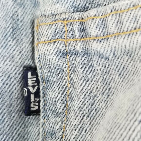 Levis 501 Button Fly Mom Jeans 26 Taper Made Crafted Distress Selvedge Ripped - Picture 9 of 12